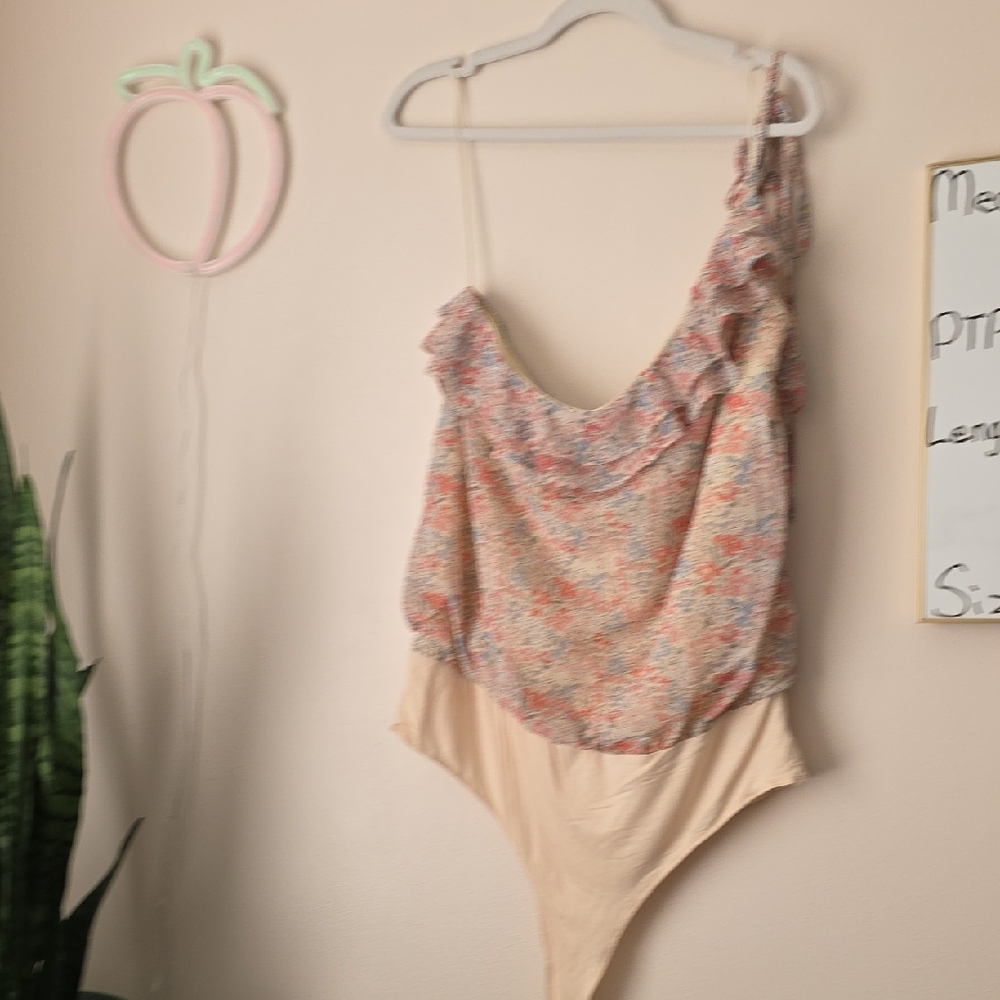 Floral One-Shoulder Bodysuit 1X